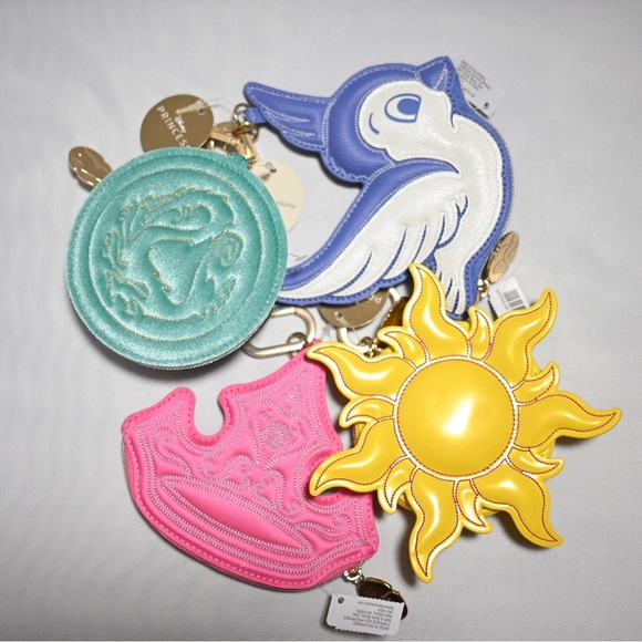 Bath & Body Works Disney Coin Purse Keychain set Rapunzel Aurora SnowWhite Mulan - Picture 3 of 11